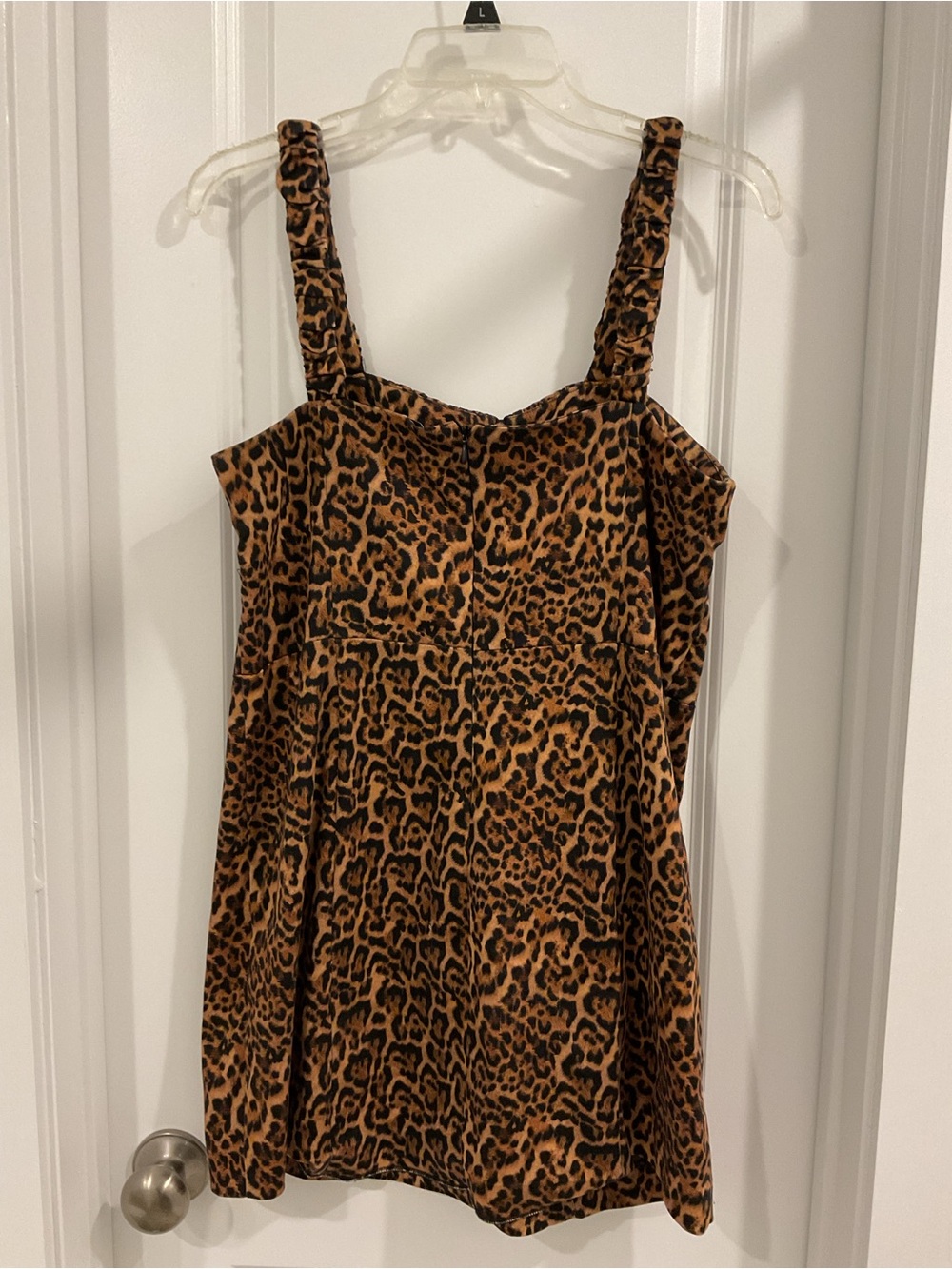Zara Black and Brown Leopard-Print Dress